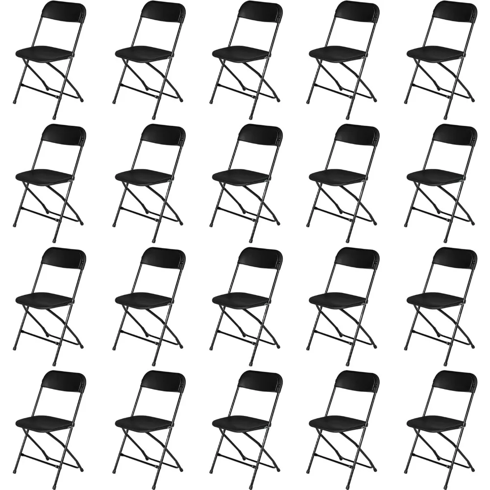 

20 Pack Plastic Folding Chairs with Steel Frame for Indoor Outdoor,Portable Folding Chair Lightweight Seat