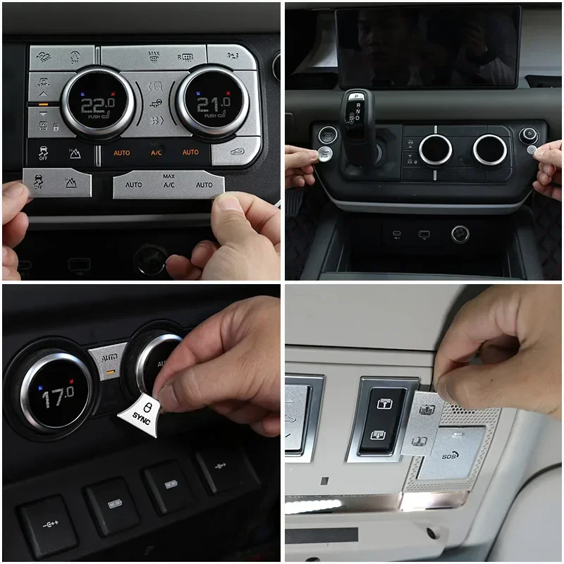 

For Land Rover Defender 90 110 130 20-24 Car Air Conditioning Sunroof Rear Air Conditioning Button Trim Sticker Car Accessories