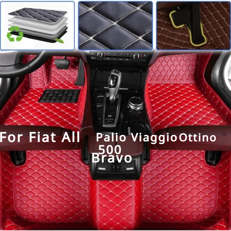 

Custom Car Floor Mats For Fiat All Models Palio Viaggio Ottimo Bravo Freemont 500 Auto Accessories PU Styling Interio 2000-2024