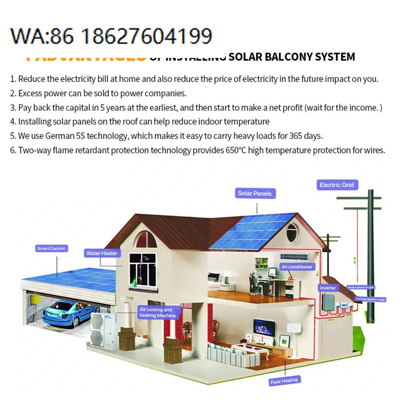 Roof Solar Panel Inverter Battery Storage Balkonkraftwerk Balcony Solar System For 100 Square Meters Home PV System