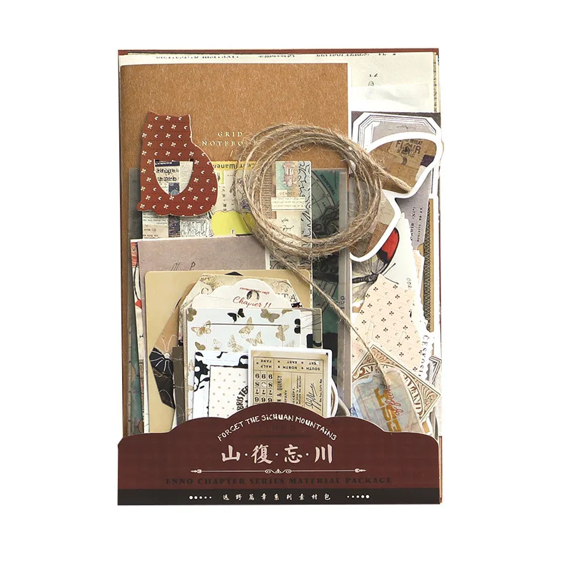 86 pcs Vintage Stickers+material paper handmade DIY Hand Account Scrapbooking Creativity Craft Supplies