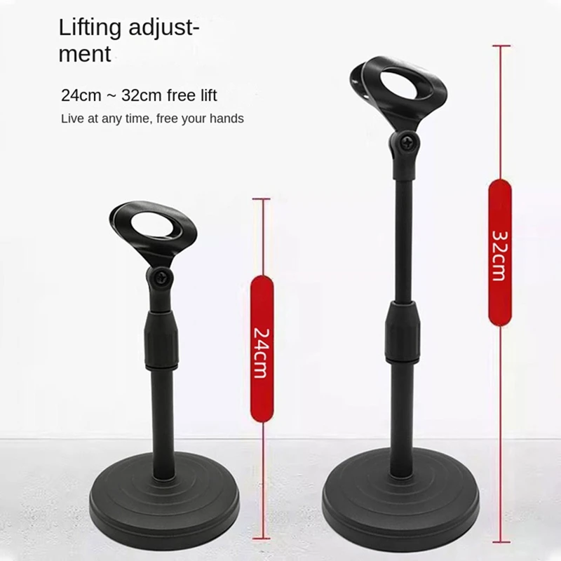 RISE-5Pcs microfone suporte de mesa disco retrátil suporte de microfone streaming ao vivo clipe suporte de mesa