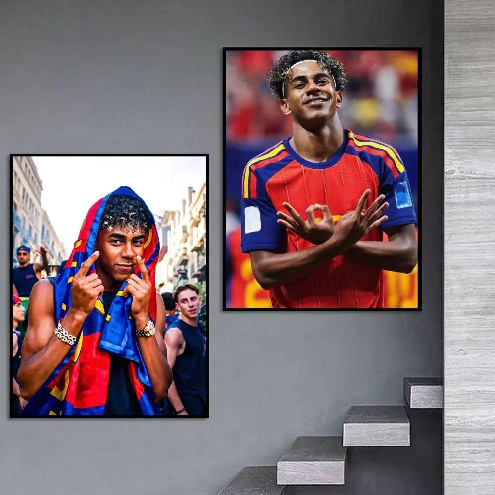Ryan L-Lamine Y-Yamal Spain  Poster Self-adhesive Art Waterproof Paper Sticker Coffee House Bar Room Wall Decor