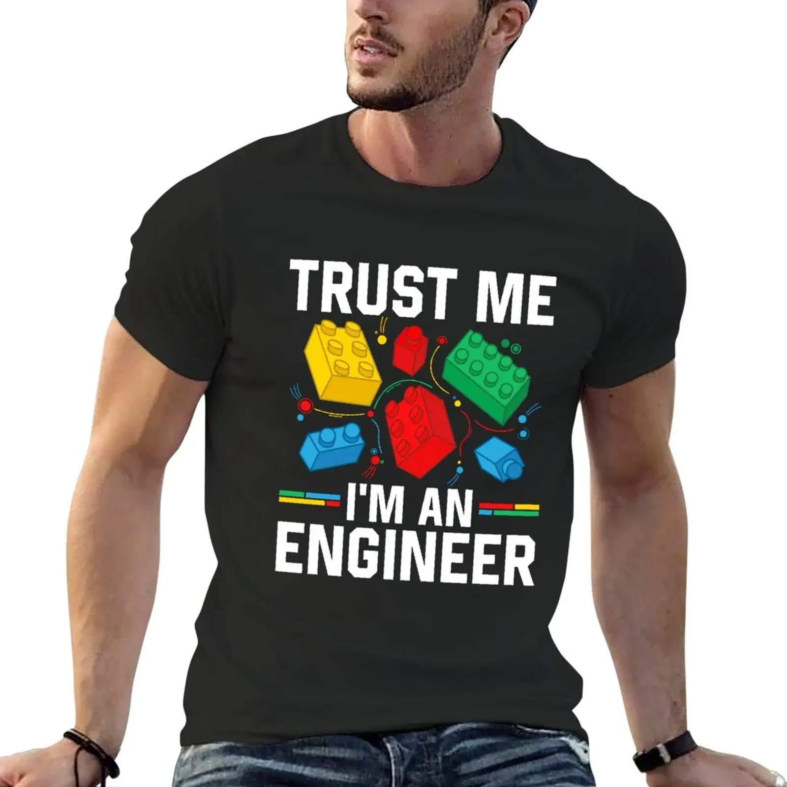 I'm An Engineer Master Builder Kids Building Blocks T-Shirt Anime t-shirt man clothes T-shirts for men cotton