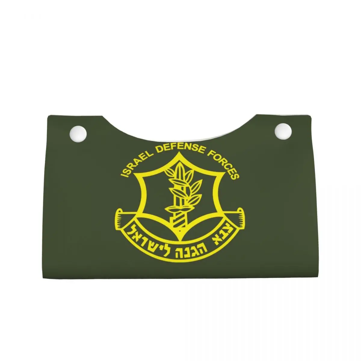 Custom Israel Defense Forces Military Army Tissue Box Holder Rectangular IDF PU Leather Facial Tissue Box Cover for Car Office