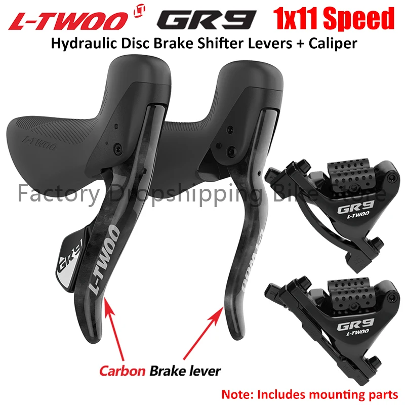 

LTWOO GR9 1X11 Speed Hydraulic Shifter Flat Mount Brake Caliper 11S Carbon Fibre Gravel Rosd Bicycle Kit Free Mounting Parts