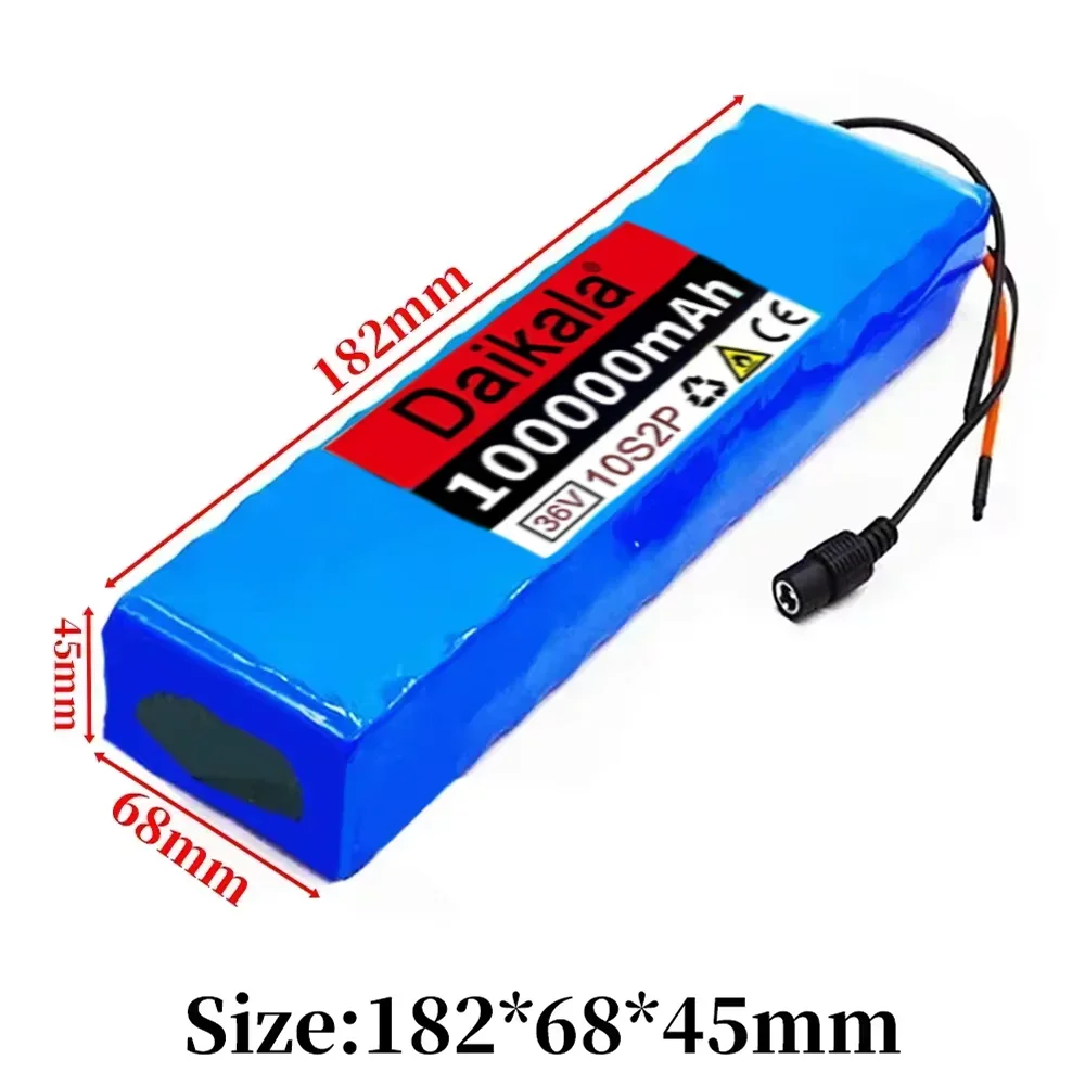 New36V 10S2P 100000mAh High-capacity Scooter Battery 18650 Lithium Battery Pack 500W 100Ah High Power for 42V Motorcycle Scooter