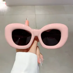 Oversized Big Frame Cat Eye Pink Sunglasses Women For Men Vintage Sun Glasses Luxury Brand Designer Punk Popular Bubble Eyeglass