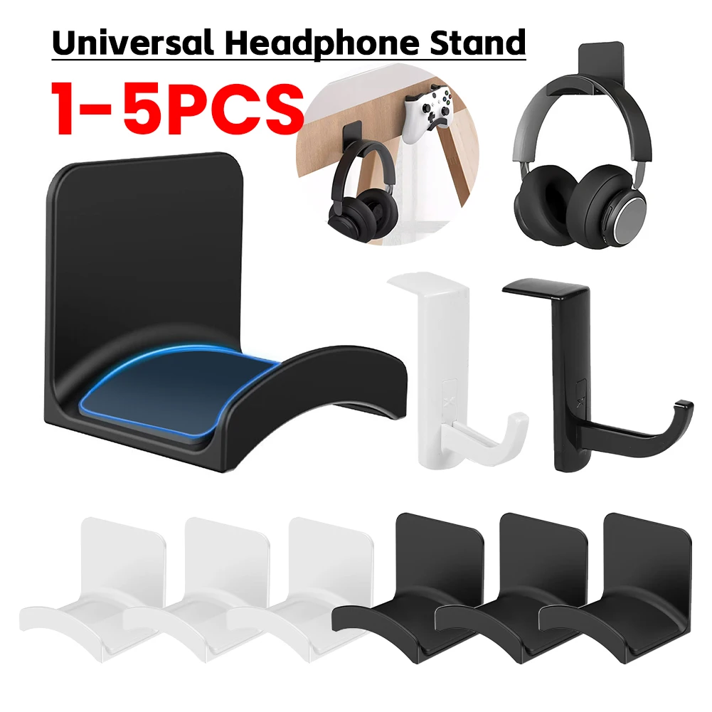 1-5PCS Universal Kopfhörer Ständer Klebstoff Kopfhörer Wand Halterung Aufhänger Haken Headset Rack Halter für Gaming Kopfhörer Halterung