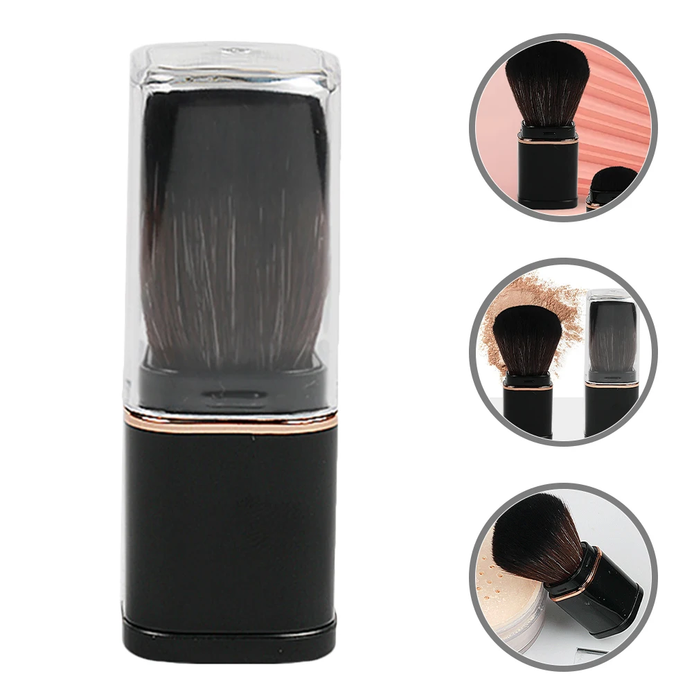 Pinceau de maquillage rétractable, poudre télescopique, Blush, Fiber artificielle, noir, sac OPP, outils de beauté de voyage, Kit de cosmétiques