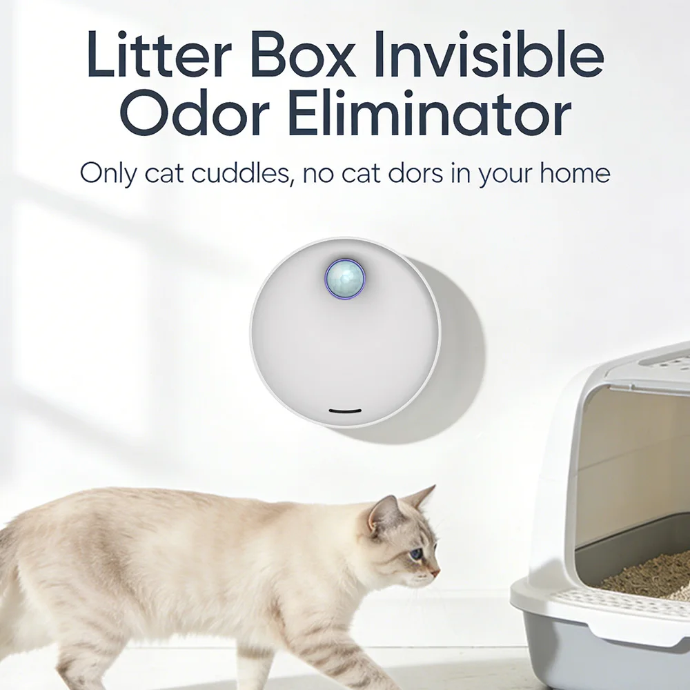 20dB Silent Smart Pet Odor Purifier Auto Sensor Cat Litter Box Deodorizer Odor Eliminator for Pet Toilet Shoe Cabinet Wardrobe view 2