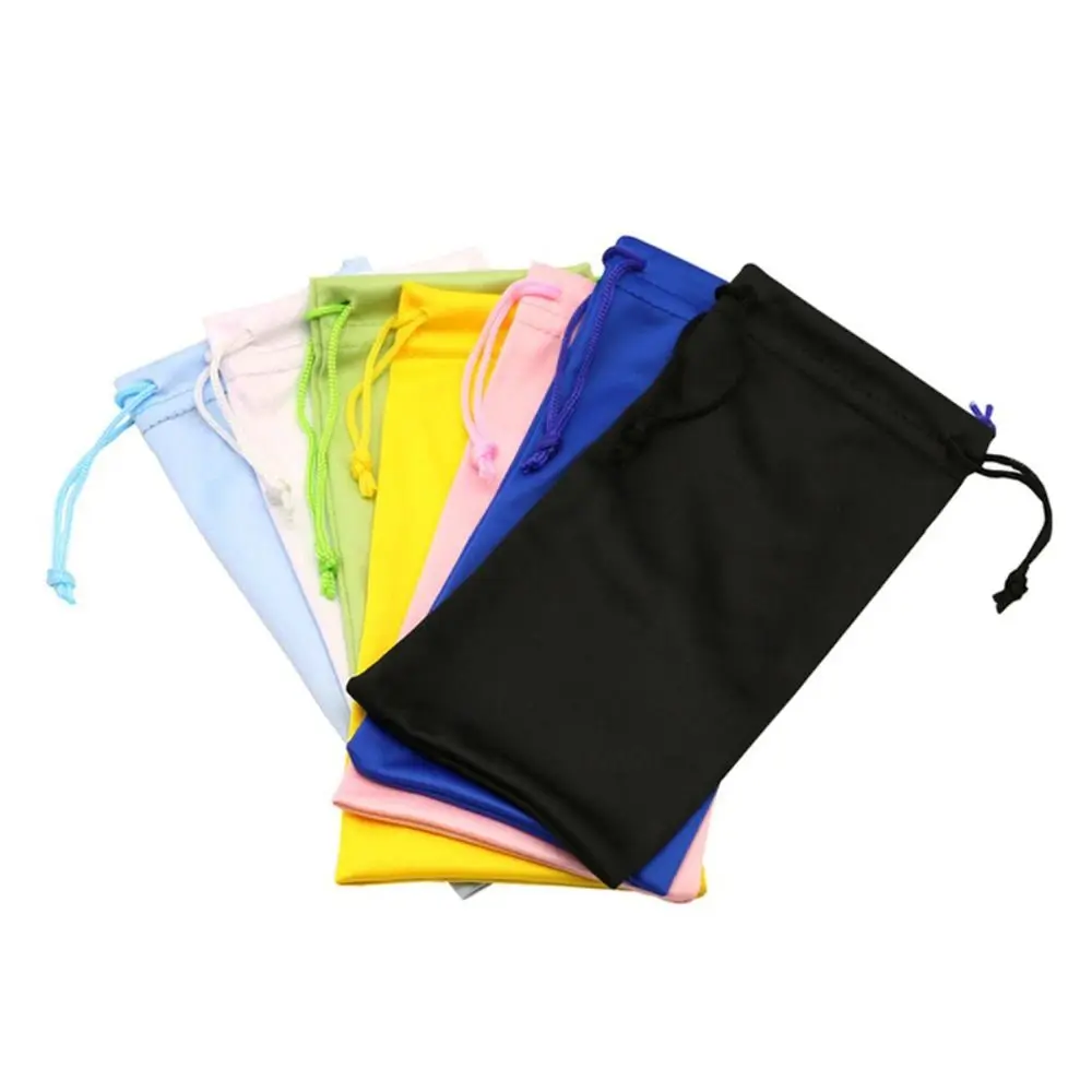 Drawstring Bag Simple Sunglasses Bag Soft Microfiber Reading Case Bag Sun Glasses Pouch Unisex