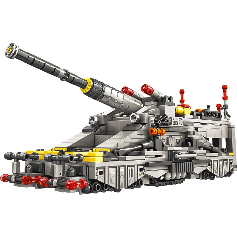 World War Ii Dull Train Cannon Boy Assembled Building Blocks Military Tank Armored Vehicle Toy Gustave German Cannon