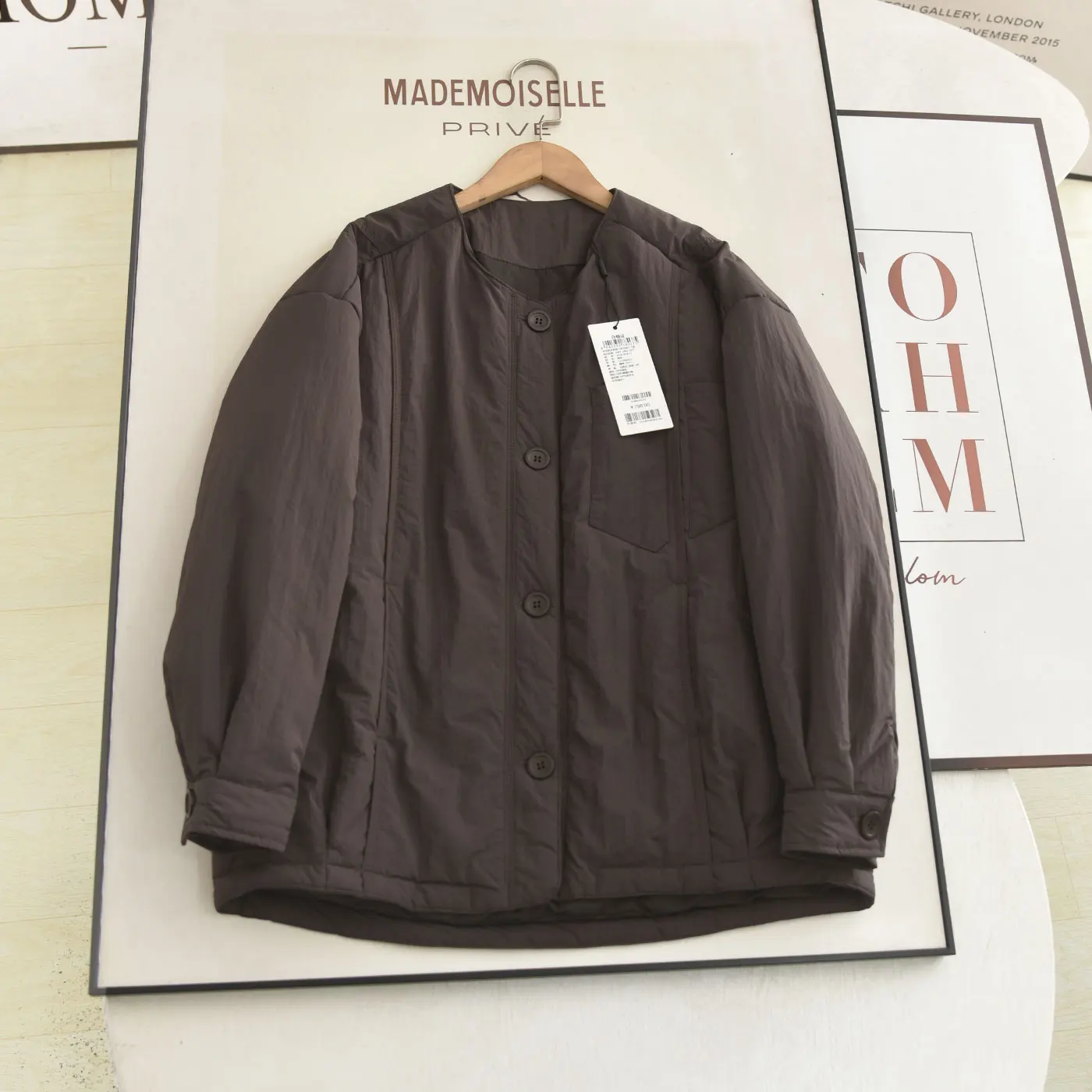 

Американская теплая коричневая хлопковая куртка свободного кроя, повседневное универсальное осенне-зимнее пальто McSystem, коллекция Осень 2025