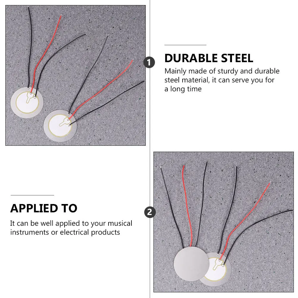 

20Pcs Steel Piezo Buzzer Easy Install 35mm Piezoelectric Disc Sound Trigger Electronic Components Steel Buzzer