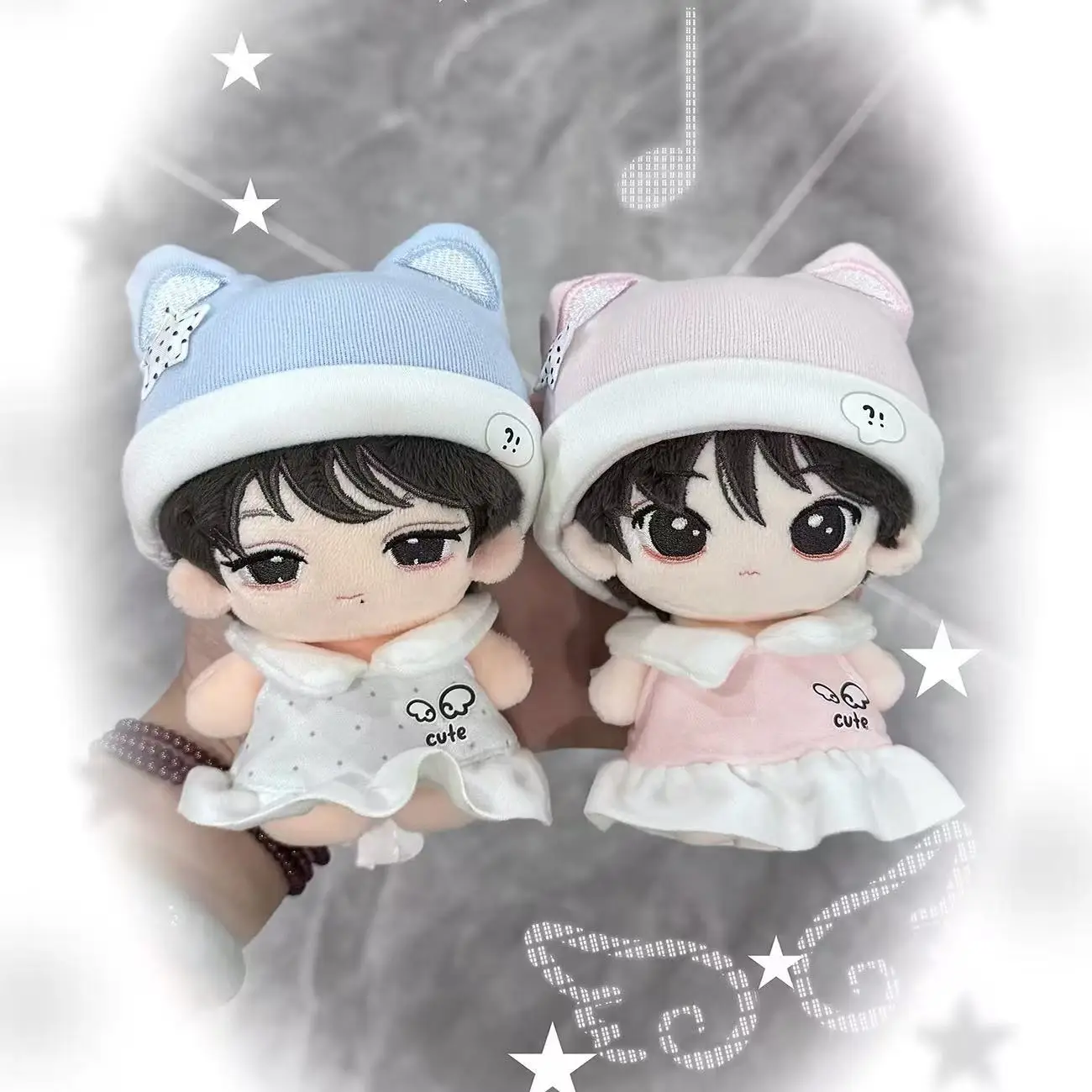 10cm Milk Candy Cat Outfit for Normal Body Cotton Doll, Cute Plush Doll Clothes, Doll Dress Up Replacement Costume