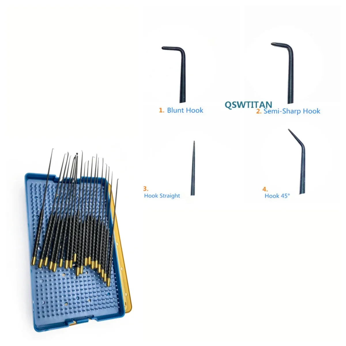19Pcs/Set Micro Vessel Hook Nerve Spatula Dissector Kit - Teardrop Micro Curette Veterinary Surgical Instruments