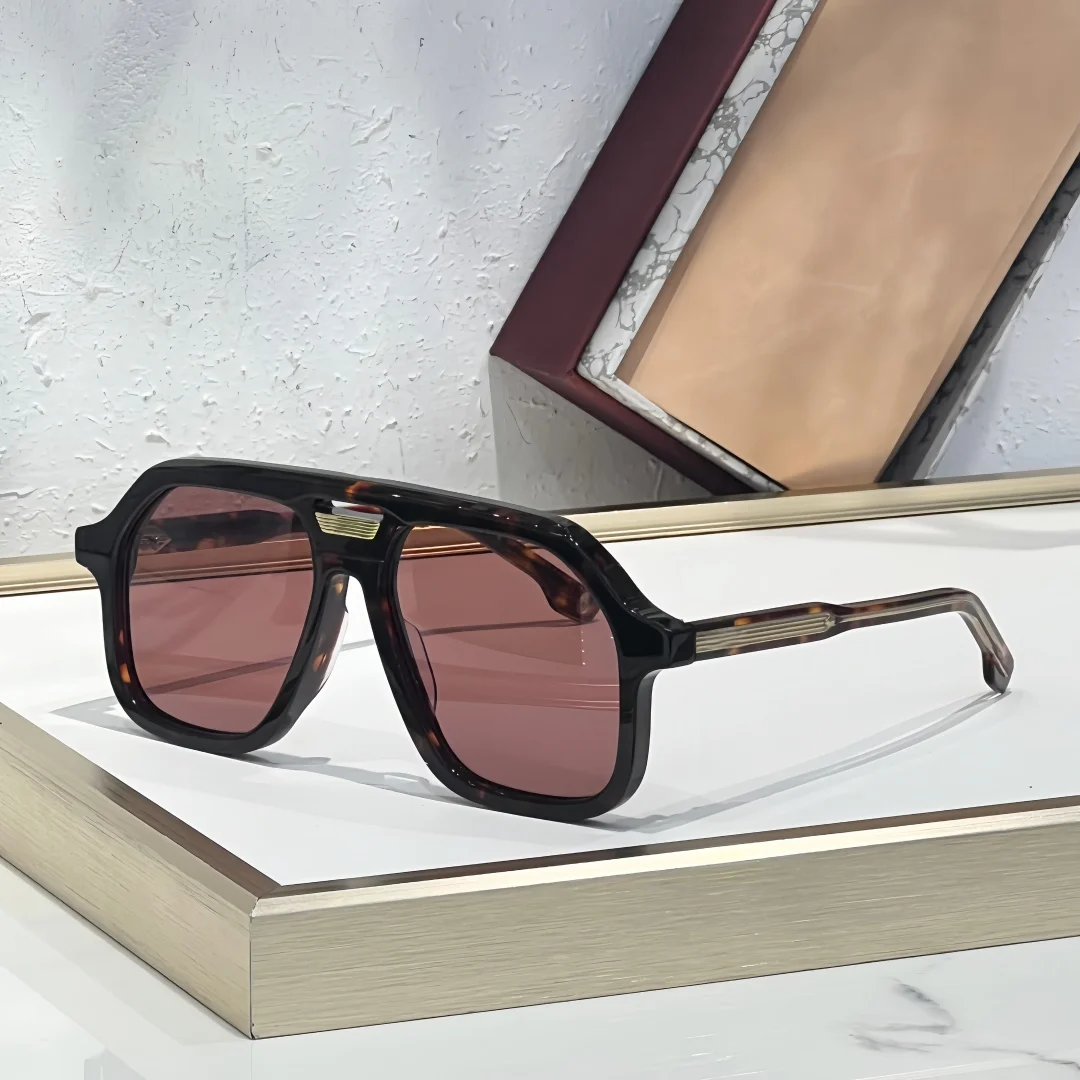 

Luxury Acetate Thick Frame UV400 Polarized Navigator Sunglasses Double Bridge Handmade High Quality Outdoor Gift Men Women