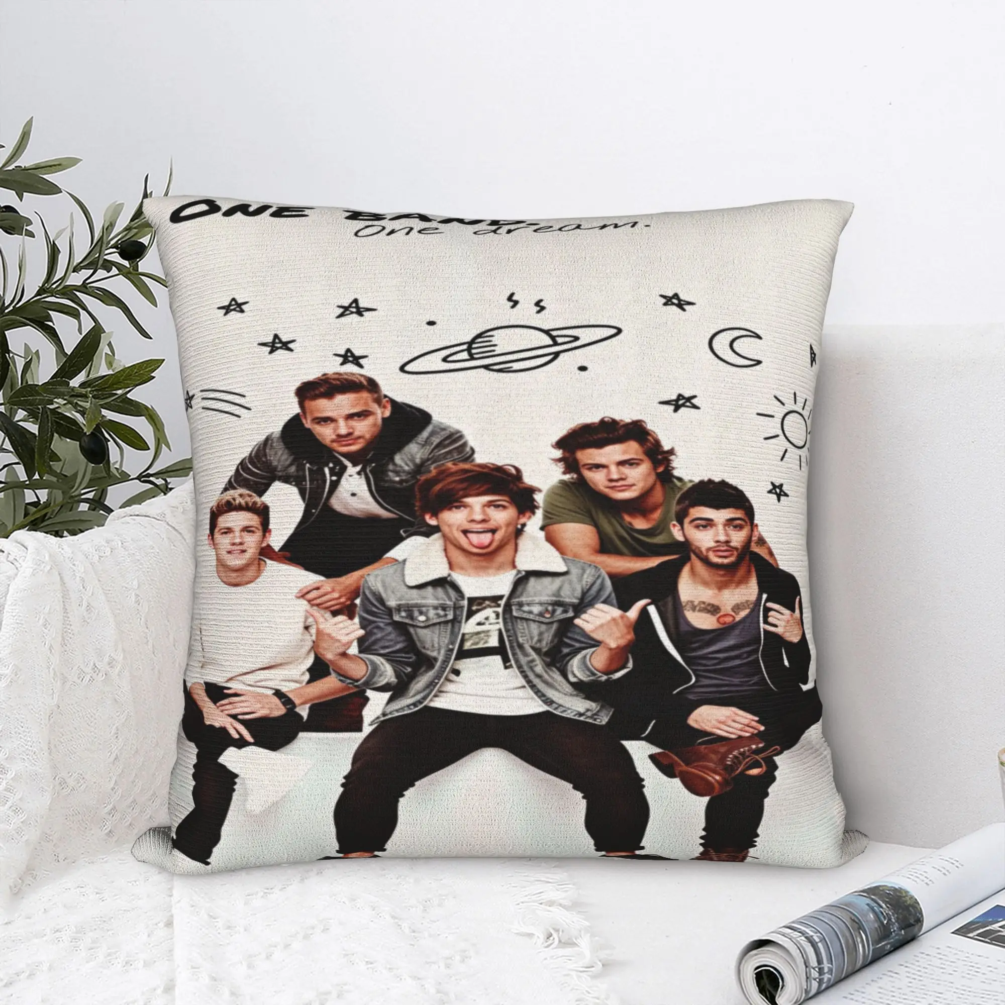 Ones Music and Direction Pillow Case  Square Pillow Cover Vintage Cushion Cover For Sofa Couch Bed Living Room