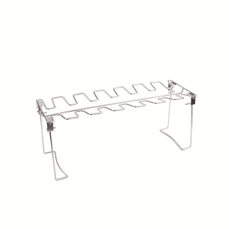 Stainless steel folding grilled chicken leg rack, barbecue grill, barbecue plate, barbecue grill, with bottom tray, BBQ