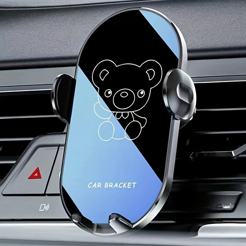 Car Mobile Phone Bracket The New Car With Navigation Support Rack Bear Cartoon Car Air Outlet Fixed Mobile Phone Rack