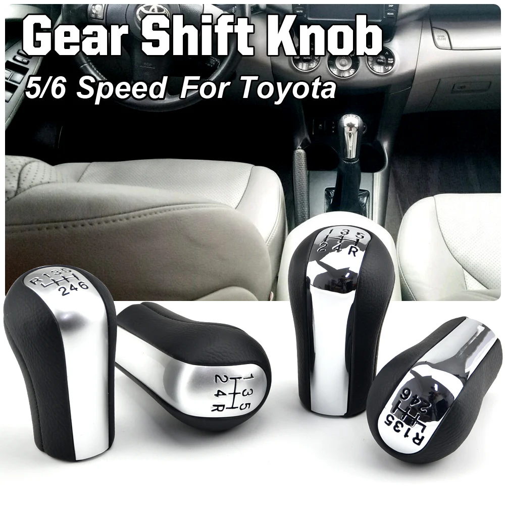 5 Speed/ 6 Gear Car Shift Gear change lever knob + Leather Boot Gaitor Cover For Toyota Corolla Verso RAV4 AVENSIS Yaris