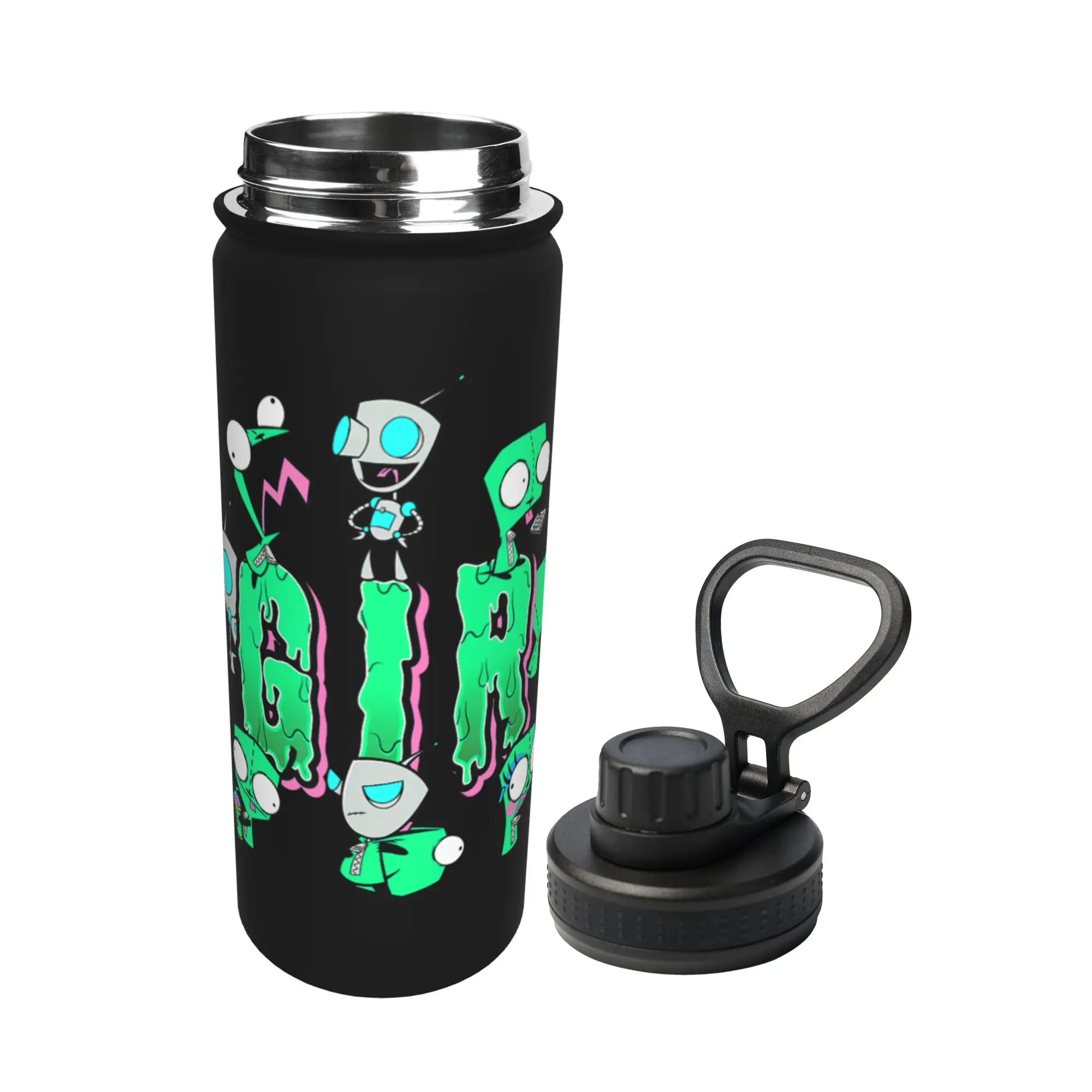 Cartoon Invaders Zim Gir 18OZ Sports Insulated Kettle  Thermal Cup Stainless Steel Double Wall Mugs Water Bottle