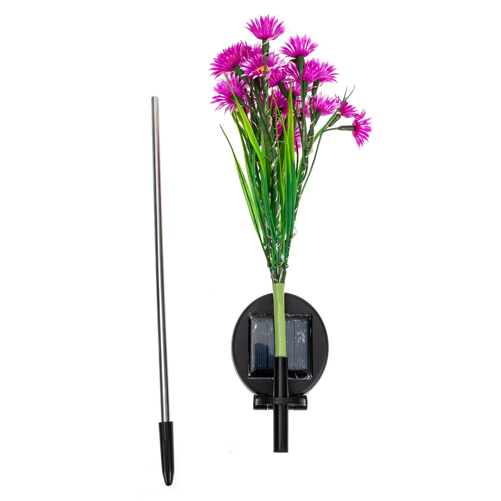 

Solar Flower Lamp Stainless Steel PC LED Outdoor Decorative Garden Lights Pink Lawn Solar Powered Yard Light Energy Saving
