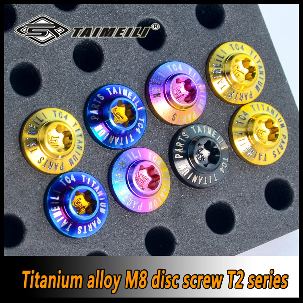 TAIMEILI 1pcs Titanium alloy screw T2 series M8 dished screw M8x15-45mm motorcycle repair and modification screw