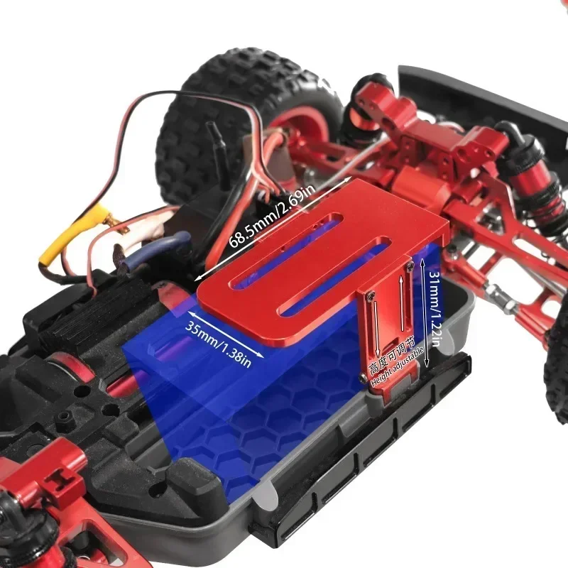 Zaciski do schowka na baterie o dużej pojemności do MJX H16H 16207 16208 16209 16210, regulowana wysokość do 45 mm, ulepszenia RC