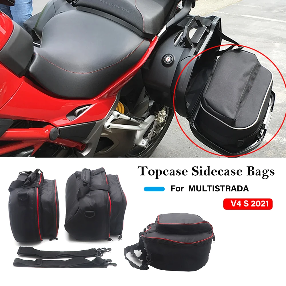 2021 New Motorcycle Expandable Black Red Pannier Liners Bags Inner Bags For DUCATI MULTISTRADA V4 S 2021