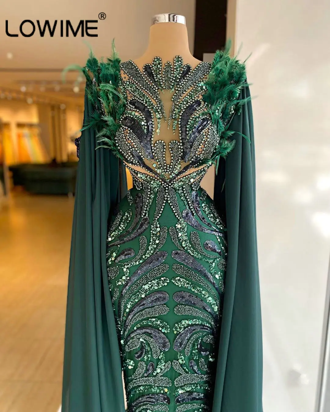 Emerland Green Draped Evening Dresses 2023 Chic Outfits Ball Gowns Fantasy Modest Prom Gowns Sequins Party Elegant Dress Classy