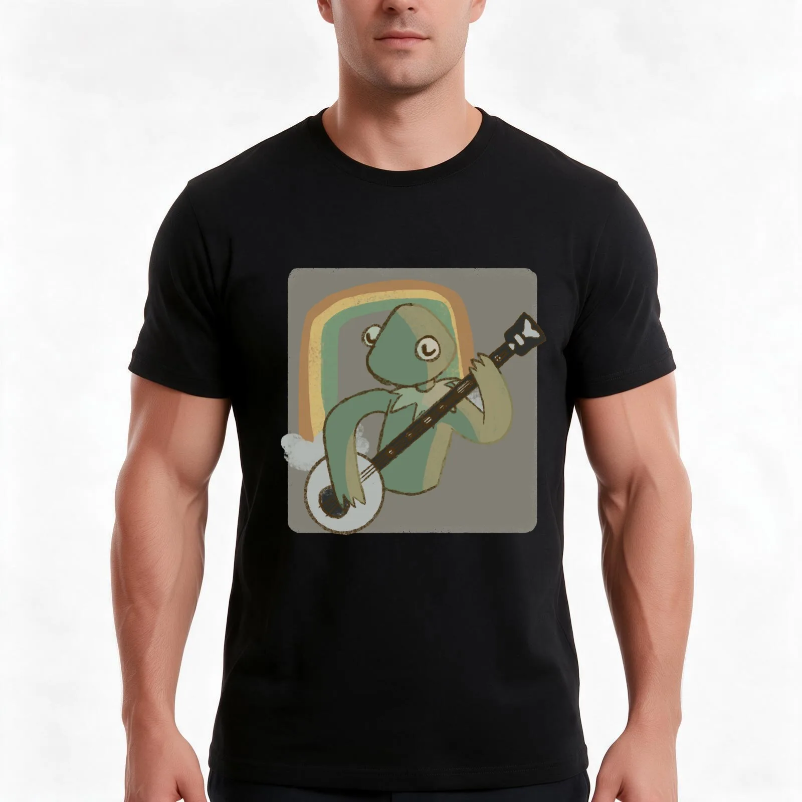 The rainbow connection T-Shirt, Summer Casual Cotton Tee, Oversized Streetwear Tops, Vintage Graphic Print, Unisex Men Women