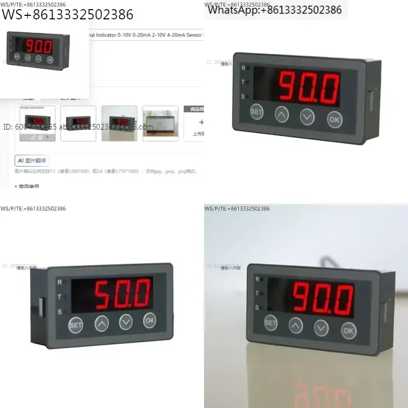 Analog Transmitter Signal Indicator for 0-10V 0-20mA 2-10V 4-20mA Sensor Signal Display Meter Process Panel Meter Relay with