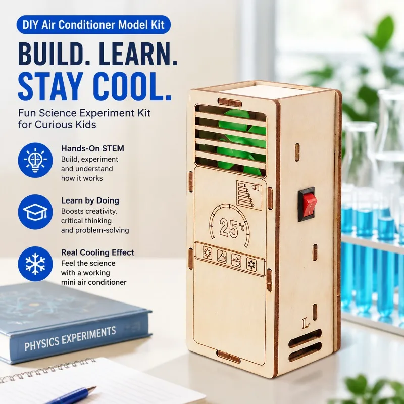 DIY Vertical Air Conditioner Model Science Assembly Kit Physics Experiment Educational Toy for Primary Students Hands-on