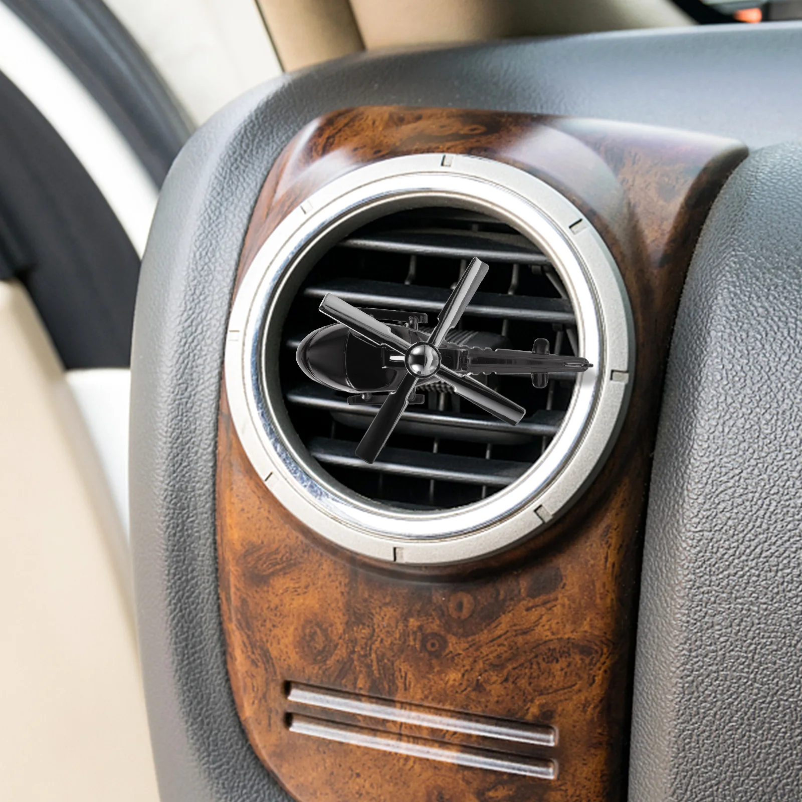 

1 set Helicopter Shaped Car Air Freshener Aromatherapy Diffuser Alloy Dashboard Ornament Vent Rotating Home Vehicle Use