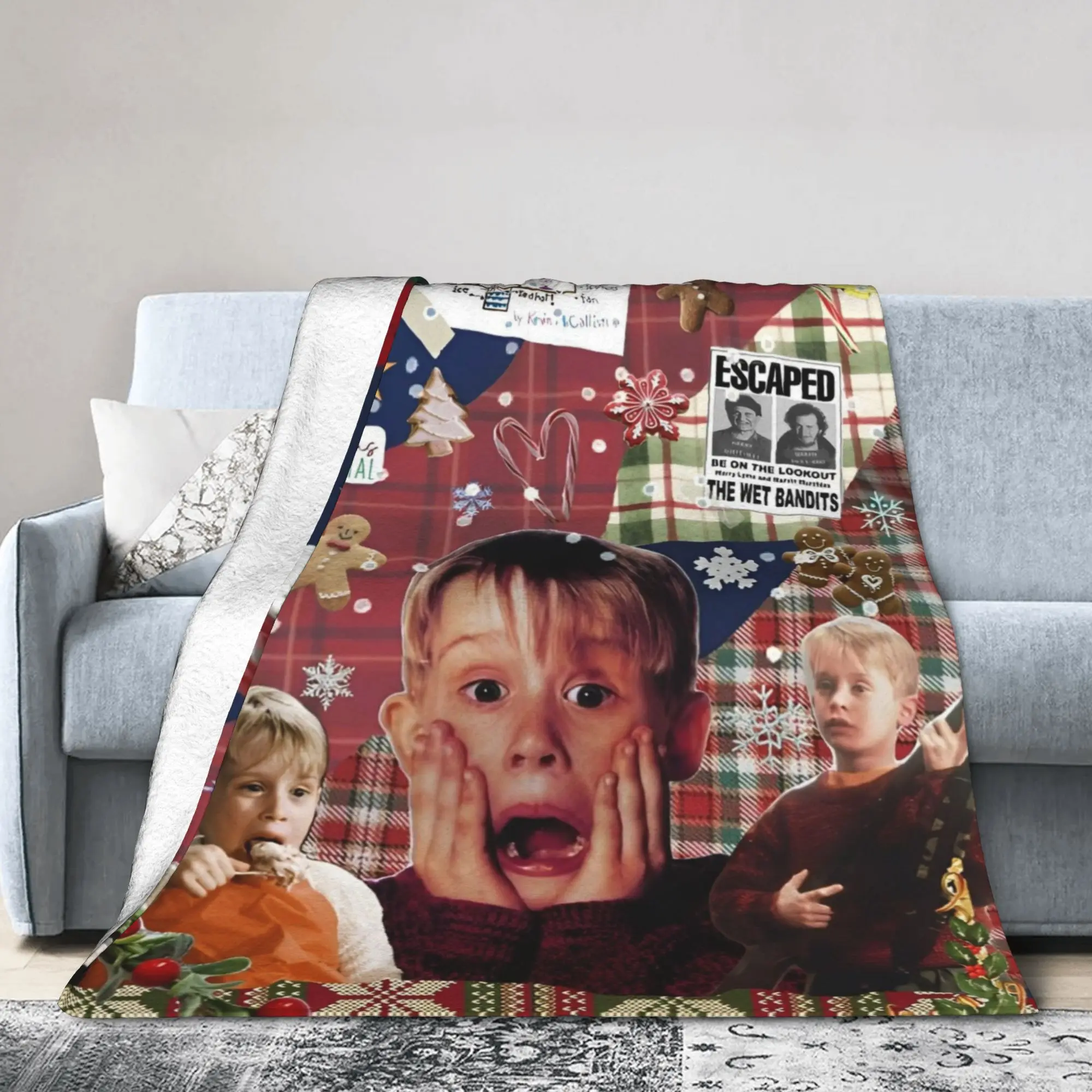 المنزل وحده ماكولاي كولكين الكولاج البطانيات كيفن كوميديا الفانيلا رمي بطانية أريكة تتحول لسرير المحمولة لينة الدافئة المفارش تنفس