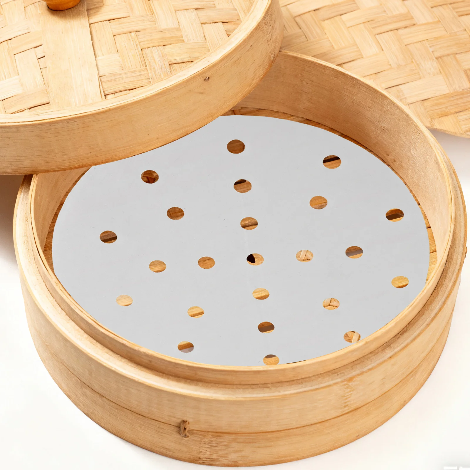 

400Pcs Round Steamer Paper Liners Food Safe Steaming Mat for Dumplings Buns Pastry Air Fryer and Kitchen Steamers High Heat