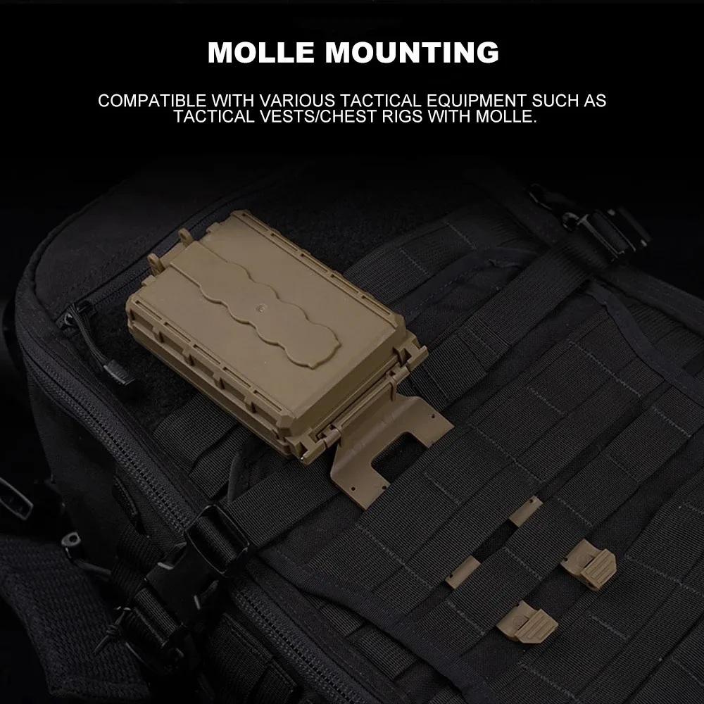 Tactical Battery Storage Box Battery Waterproof Box for CR2032 AAA 18650 18350 CR123A MOLLE Hunting Airsoft Vest Accessories