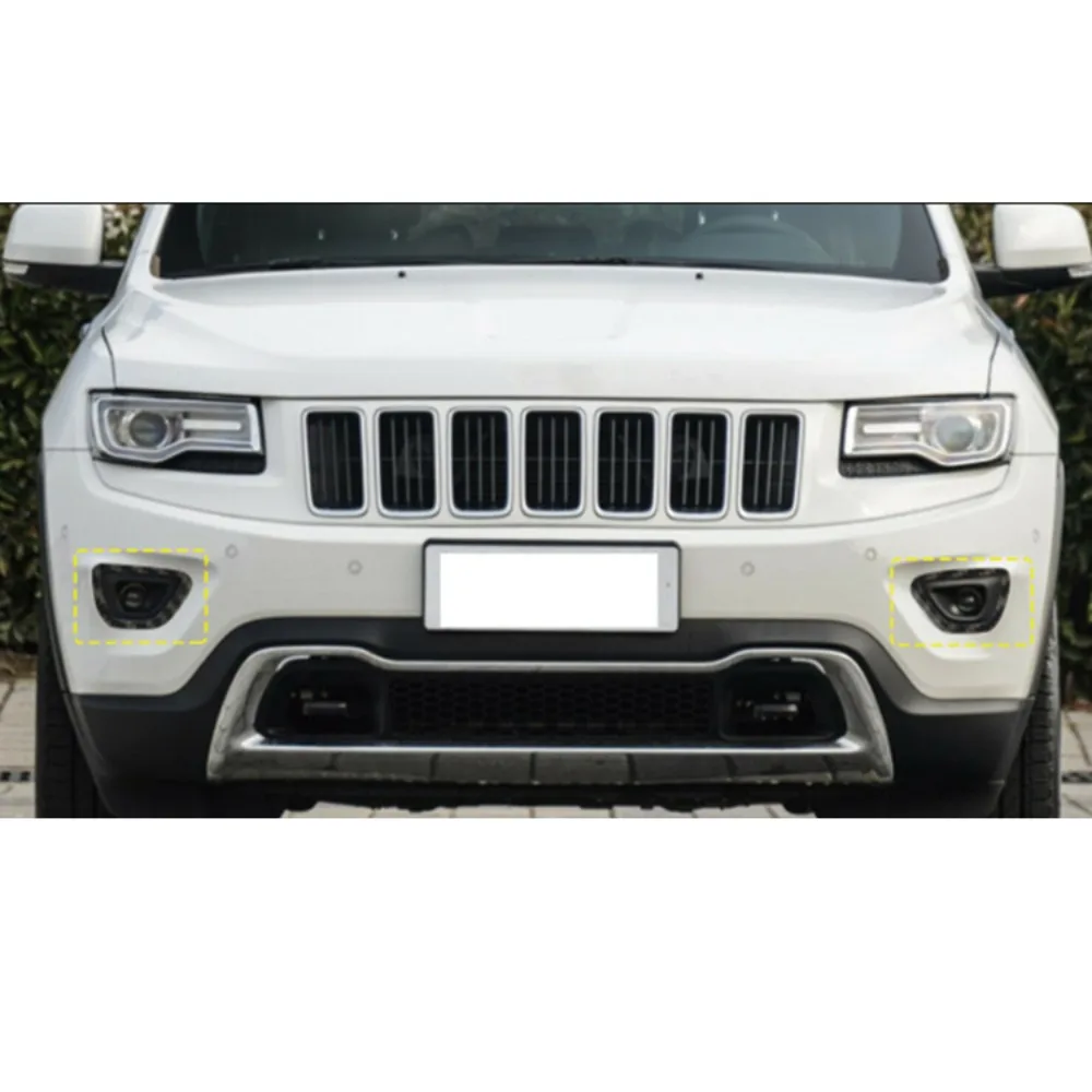 2014 2015 2016 2017 For Jeep Grand Cherokee Car Front Fog Light Lamp Cover Trim Frame Decoration Cover Trim Stickers By ABS
