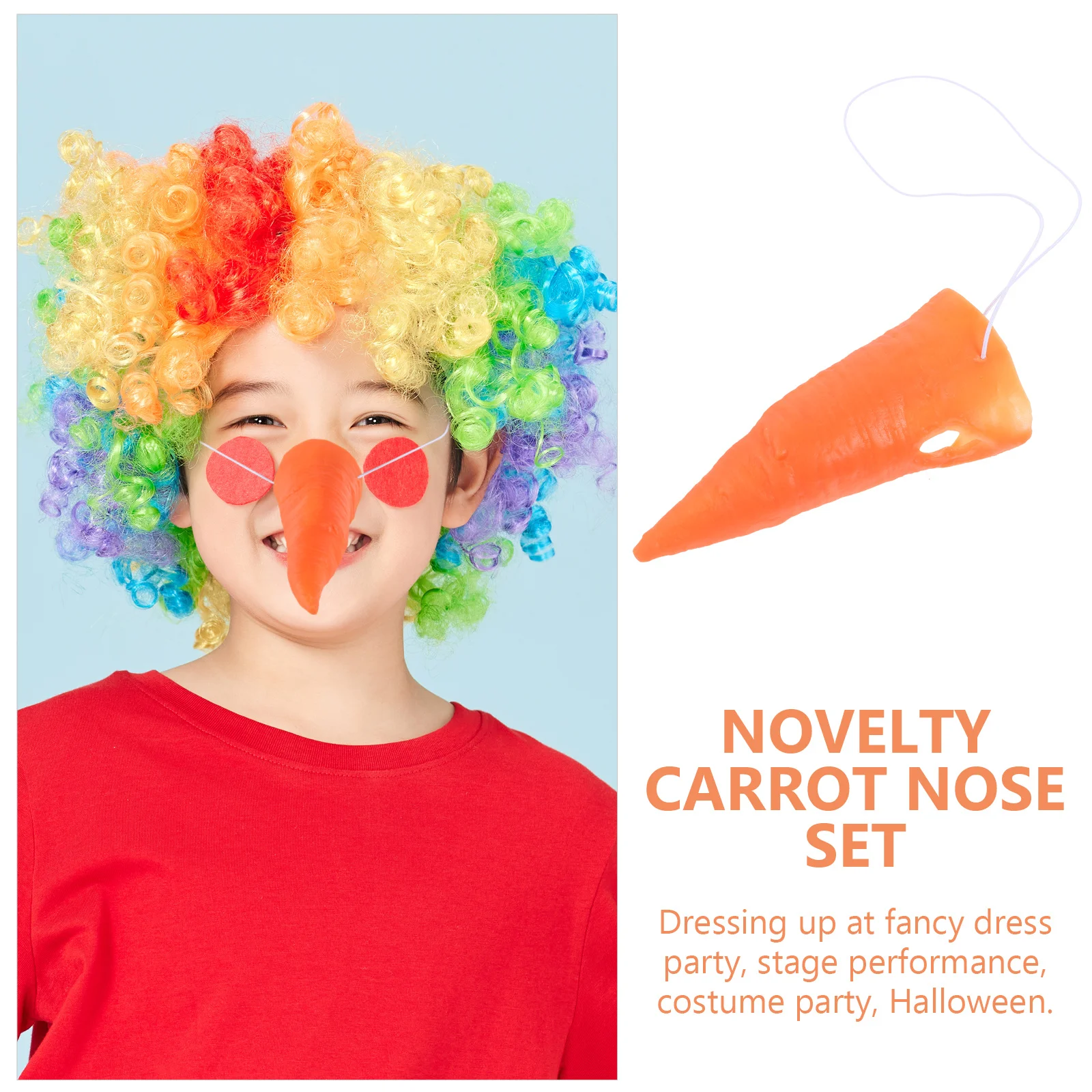 

3pcs Cosplay Snowman Carrot Nose Prop Vinyl Lightweight Halloween Xmas Carnival Party Accessory Decorative Circus Costume