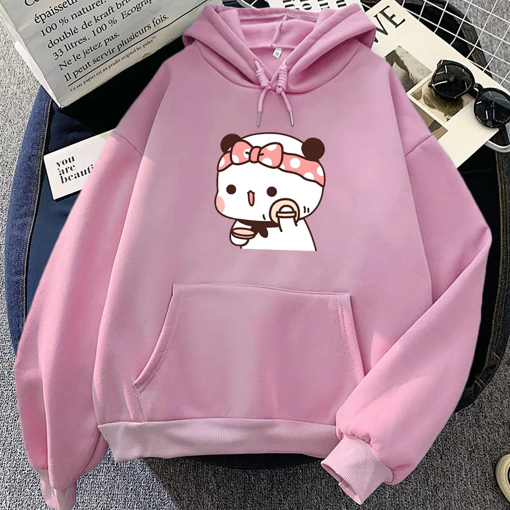 Cute Cartoon Panda Bear Bubu And Dudu Print Hooded Men Women Hoodies Plus Size Sweatshirt Harajuku Unisex Winter Warm Pullover