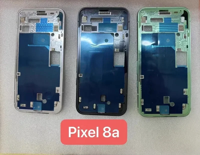 Bingkai tengah Pixel8A 8A untuk Google Pixel 8A papan perumahan LCD pelat muka suku cadang pengganti Bezel telepon perbaikan