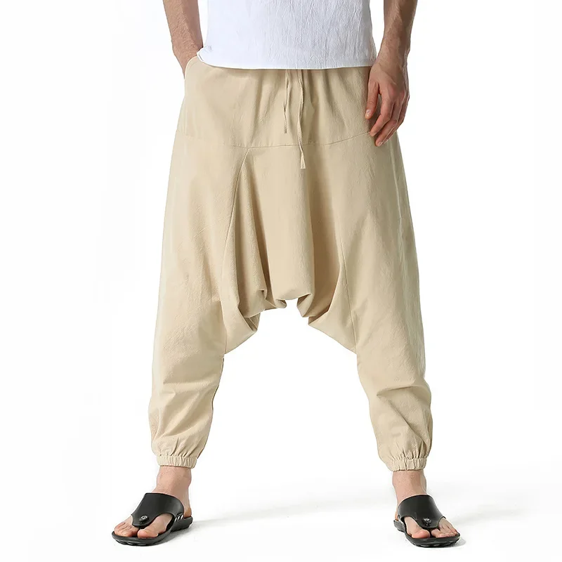 

2024 Men Hiphop Harem Pants Baggy Casual Yoga Loose Drop Crotch Trouser