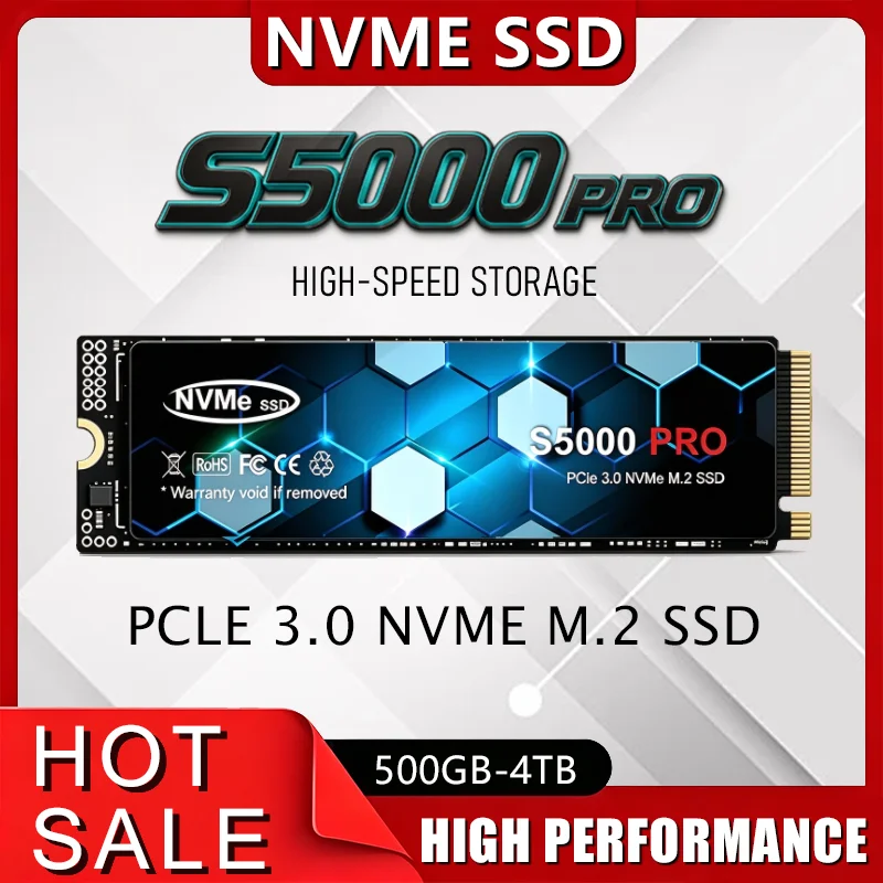 NEW S5000 PRO M.2 SSD Hard Disk 500GB 1TB 2TB 4TB NVMe M2 SSD PCIe 3.0 Internal Solid State Drive For Laptop Desktop PC