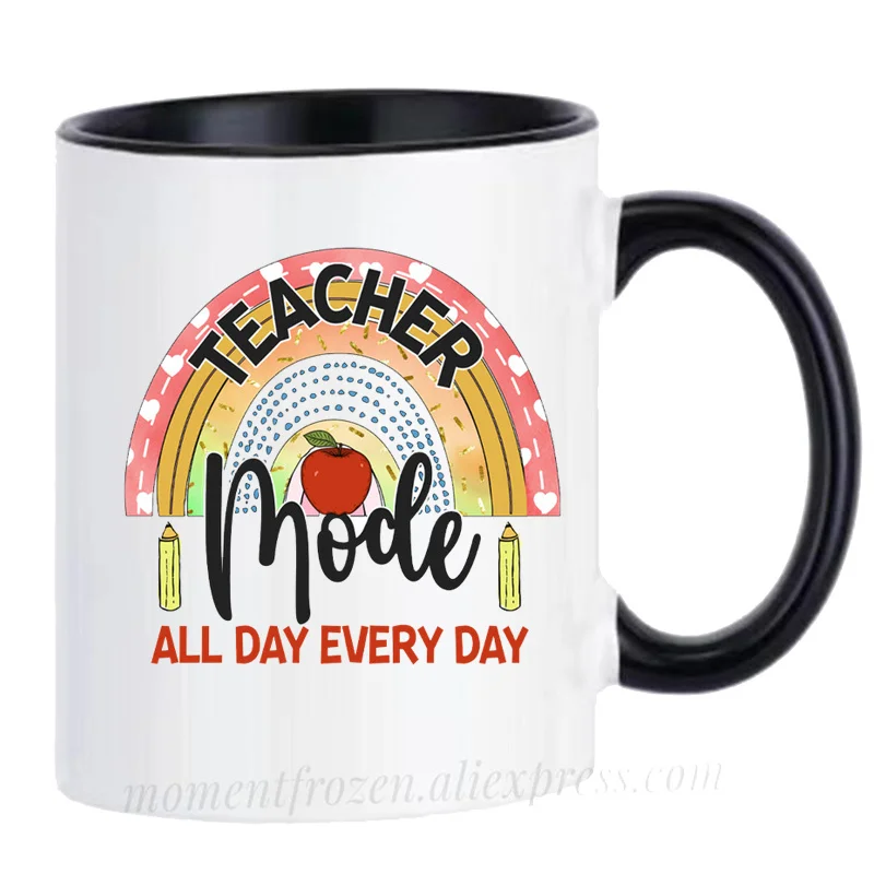 It Takes A Big Heart Teach Little Mind Teacher Cups Apple Shape Tea Coffee Mugs Tableware Coffeeware Teaware Beer Drinkware