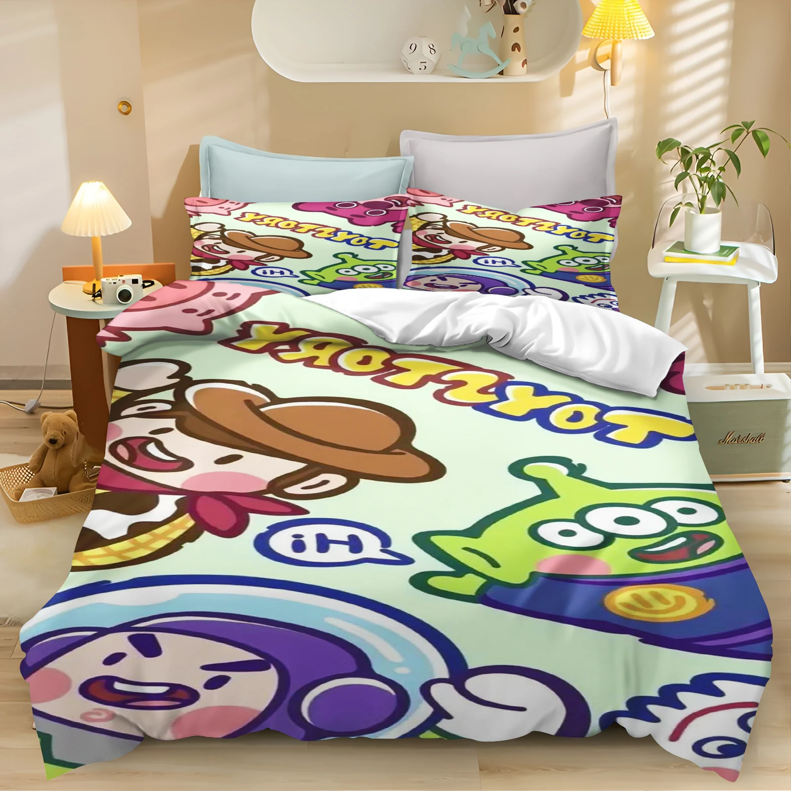 

Disney Toy Story Quilt Cover Set for Teenager Children, Bedroom Bedding, Cute Print Decor, Soft and Comfortable Set, New Design