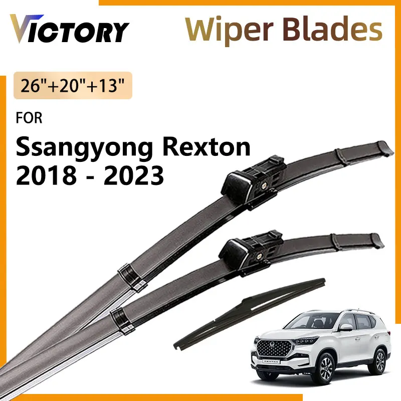 Front Rear Wiper Blades For KGM Rexton SsangYong G4 Rexton 2018 - 2024 2023 2022 2021 2019 Windshield Windscreen Window Brushes