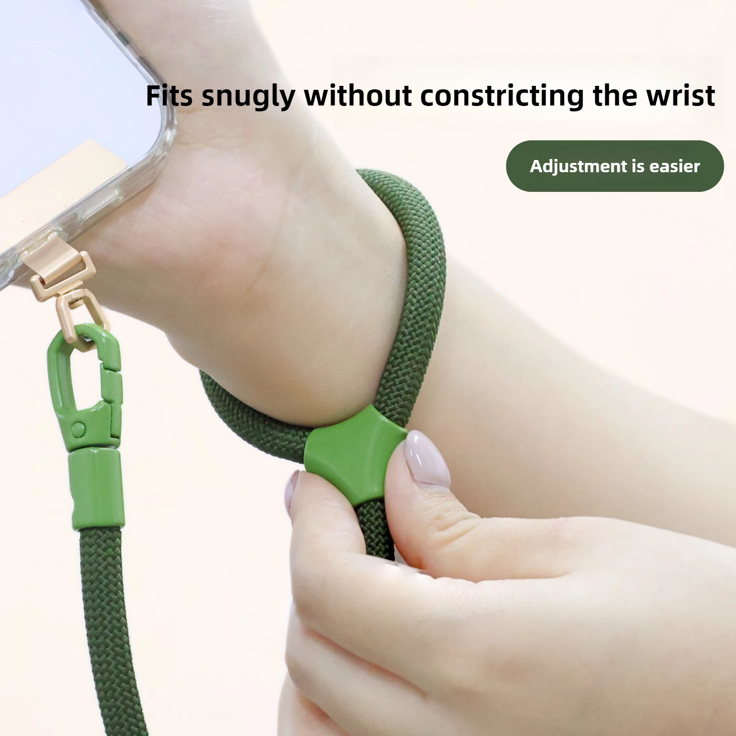 

Ремешок для мобильного телефона, короткий самоблокирующийся ремешок на запястье, регулируемый, прочный и прочный, для путешествий на открытом воздухе, с защитой от потери, с металлической прокладкой