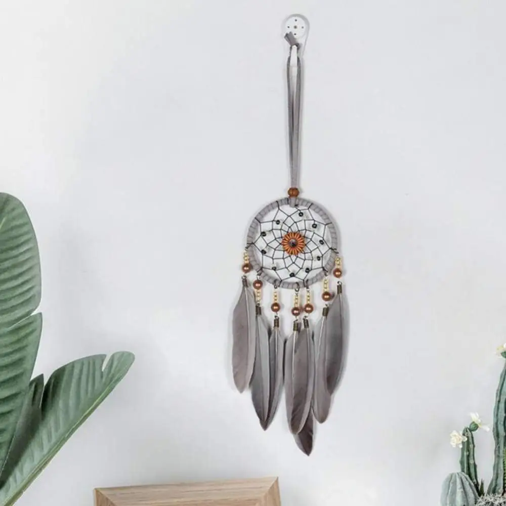 Fashion Feather Home Decoration Dream Catcher Grey Pumpkin Gear Dream Catching Net Pendant Home Wall Decoration Room